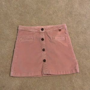 Zara girls pink velvet skirt